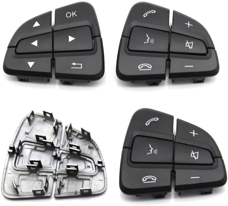 Steering Wheel Control Switch Buttons Covers, Multifunction Steering Wheel Buttons Keys Replacement For Mercedes Benz A B GLA GLS GLE V Class W176 W246 W156 W166 W292 W117 W218 W231 (Black)