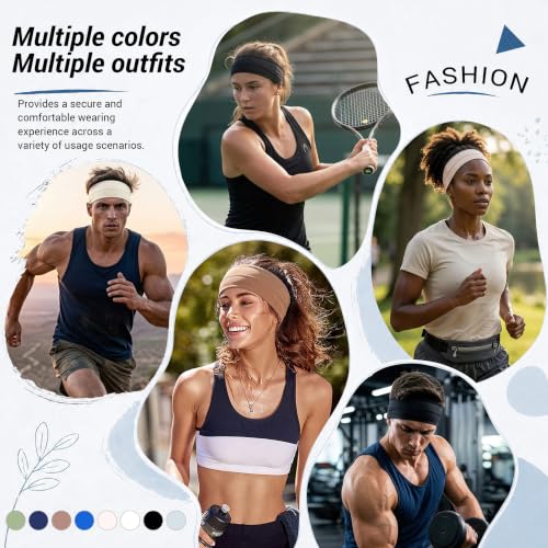 Image of DRESHOW Sport Headbands for Women Non-Slip Sweat Wicking Headband Cooling Sweatband for Outdoor Sports Unisex Workout Hair Bands for Running Fitness Yoga Cycling