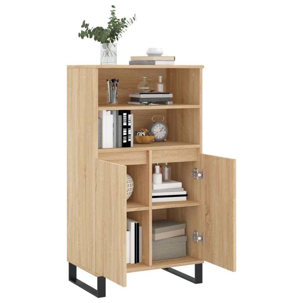 puraday Armario de 60 x 36 x 110 cm, armario lateral buffet, armario auxiliar para libros, armario alto de cocina para dormitorio, salón, cocina, pasillo, comedor, roble sonoma