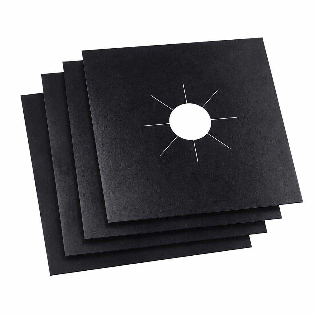 Gas Stove Burner Liners 4 Pack, 0.3mm Double Thickness Non-Stick Reusable Gas Range Protectors, Heat-Resistant Stove Top Covers, Dishwasher Safe Gas Burner Protector Mats for Kitchen Cooking-picture-40