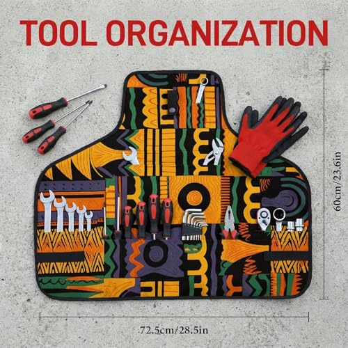 Delantal de trabajo africano con 8 bolsillos ajustable miniatura 2