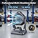 Durofix RZ1290T G12 Series Brushless Jobsite Fan Tool only high velocity 270 CFM Airflow with Magnetic base and Integrated led work light for professional automotive mechanic shop cooling TOOL ONLY