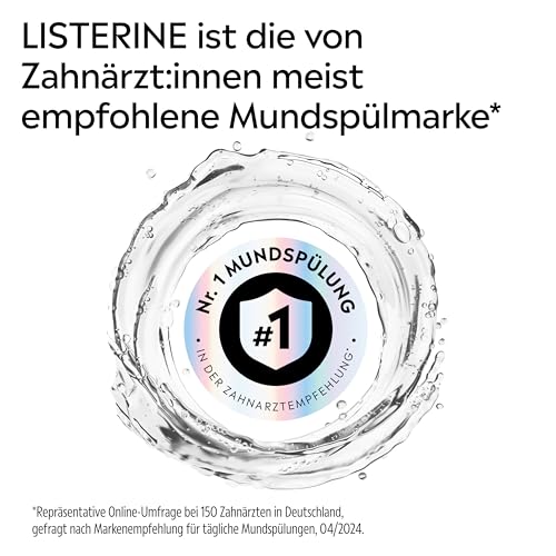 LISTERINE Advanced White Milder Geschmack 500 ml, Mundspülung zur Entfernung hartnäckiger Zahnverfärbungen, für weißere Zähne in nur 1 Woche, Mundwasser bekämpft wirksam Bakterien im Mundraum
