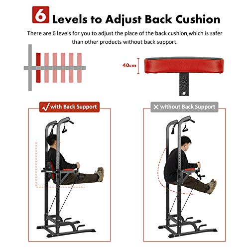 Bronze Times Power Tower Pull Up Workout Dip Station Adjustable Dip Stands Multi-Function Home Gym Strength Training… - Image 5