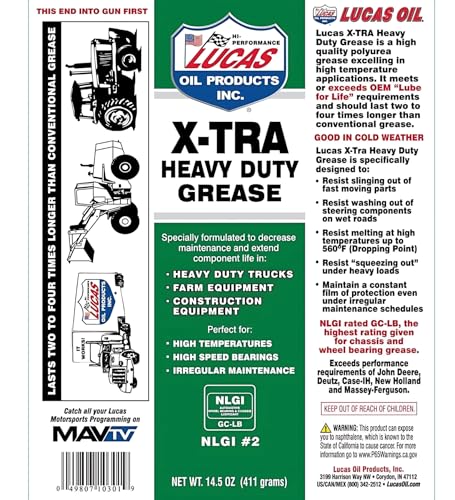 Image of Lucas Oil Products X-Tra Heavy Duty Grease 14.5 oz Bundle with Microfiber Cloth - Long-Lasting, Waterproof Grease for Automotive, Agricultural, and Industrial Use - Gift Set (3 Items)