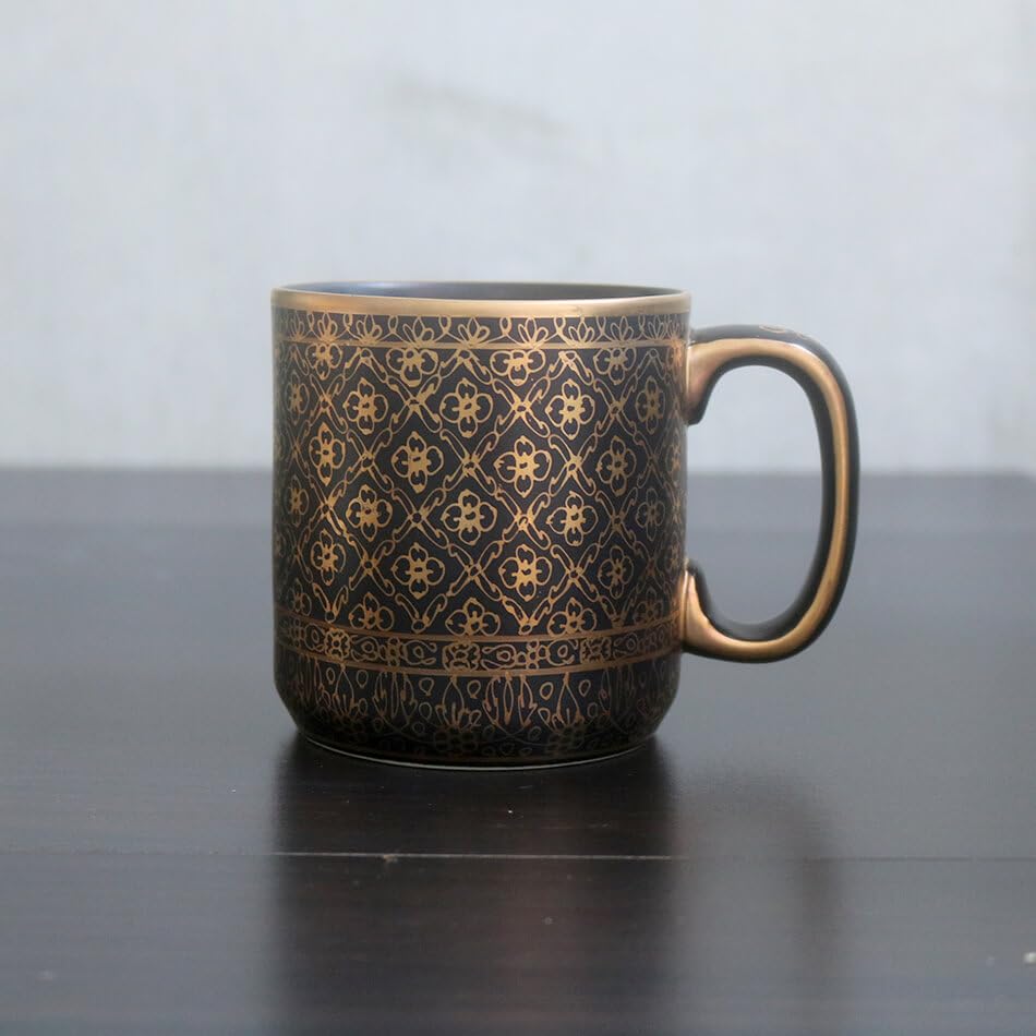 Amazon.co.jp: マグカップ コーヒーカップ マットブラック ゴールド 