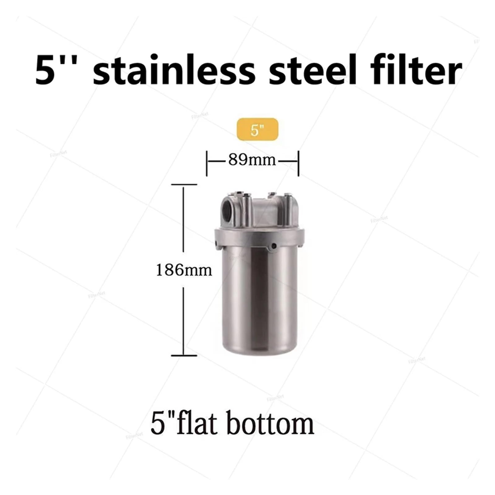 NSF-Filtergehäuse aus Edelstahl for 5"/10"/20"-Filterkartuschen, 1" NPT-Wasserfiltergehäuse for Wasser im ganzen Haus(5thread dn20 with SS)