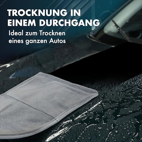 ZENAKIO - Auto Trockentuch Set 2 Stück - 1800 GSM - Mikrofasertuch Grau – Ansicht 2