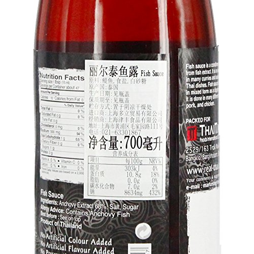 Image of Real THAI Original Thai Cuisine Fish Sauce, 23.67 fl oz ℮ 700 ml