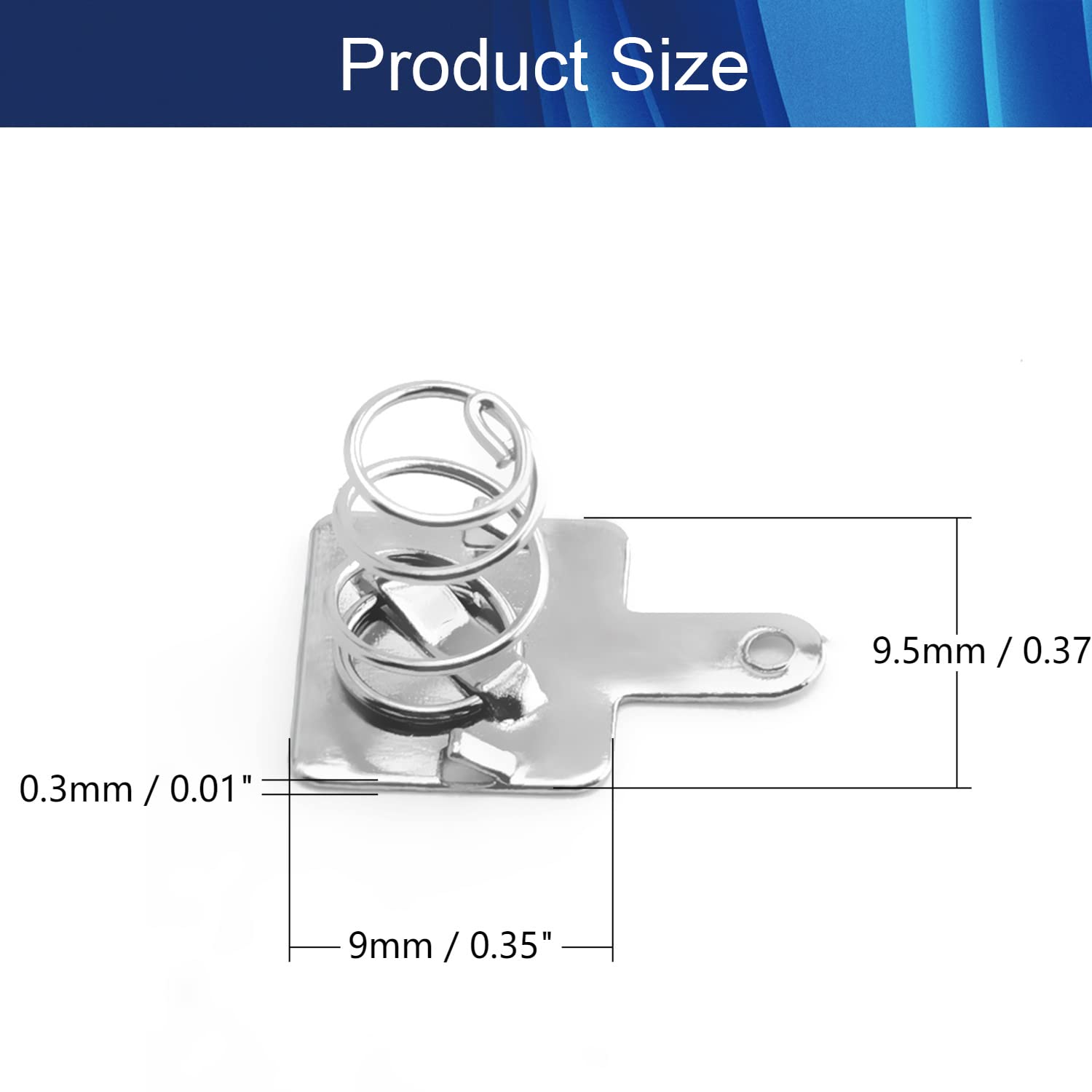 Jutagoss 50 Pcs AAA Battery Positive Negative Conversion Spring Contact Nickeling Plate 9.5x9x0.3mm Battery Spring Plate Replacement for Remote Control Battery Charger