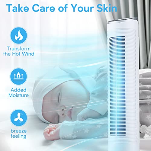 Evaporative Cooler - 40" Portable Air Conditioner With 70° Oscillating & Humidifying, 3 Speeds & 3 Modes, 8H Timer, Cooling Tower Fan With Remote,2 Ice Boxes, Quiet Swamp Cooler For Rooms,Office #TOP5