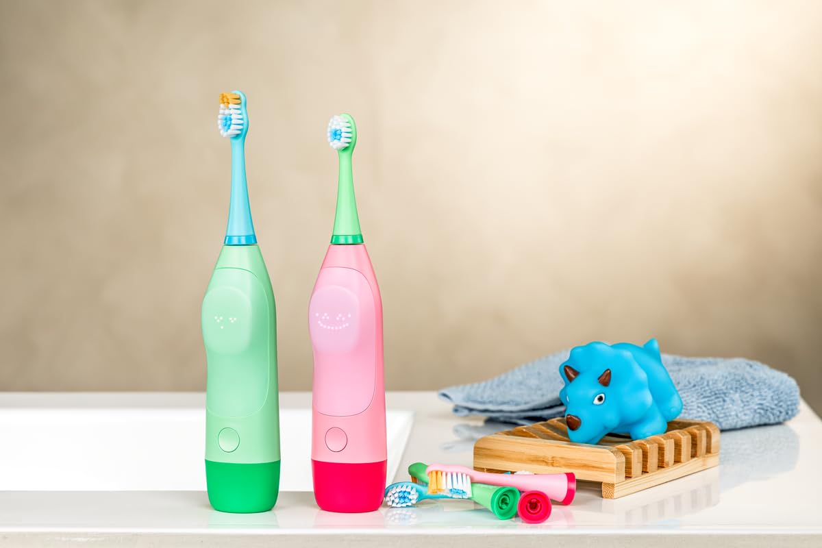 Jordan | OOTIE | Spazzolino da denti sonoro per bambini 3-12 anni | 2 testine (Gentle & Precision), luce sensore di pressione, timer da 2 minuti con segnale di 30 secondi, display con animazioni