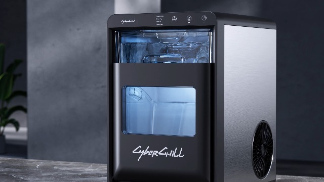 Image of CyberChill Nugget Ice Maker Countertop 44lbs Per Day Pebble Sonic Ice Makers Machine Chewable Pellet Ice with Self-Cleaning Removable Water Tank See Through Window for Home /Kitchen /Office