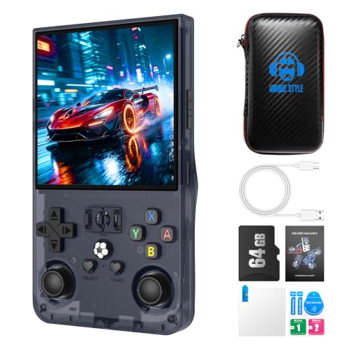 Image of RX36 Retro Handheld Game Console with 4.0-in HD IPS Screen,Classic Video Games,Linux-Powered with 64GB Classic Video Games,4000mAh Rechargeable Battery-Gray