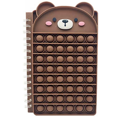 7Iper Pop Notebook, Push Bubble Spiral Notebooks Fidget Toys, Cute Composition Notebooks, College Ruled Notebooks, Protable For School Office Gifts (A5 Bear) #TOP17