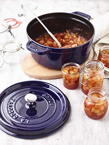 Image of Staub Cast Iron 5.5-qt Round Cocotte - Dark Blue, Made in France