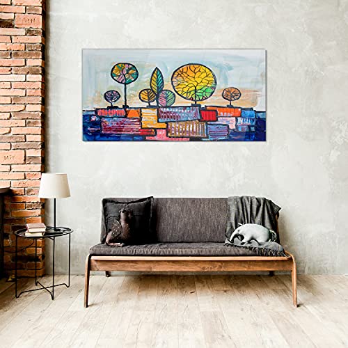 Tableau en verre acrylique 100x50cm avec impressionnisme de l'arbre pour salon - 4