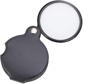 5X Mini Magnifying Glass Folding Pocket Magnifier Bigeye Glass Handheld Loupe for Reading Newspaper, Book, Magazine, Science Class, Hobby, Jewelry 60mm
