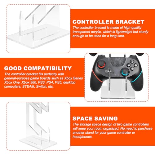 TMZELOA Controller Ständer 2-lagig Acryl Halterung - Universeller Controller-Halter für PS5 Xbox Switch - Kompakter Ständer für Gaming-Zubehör - Transparentes Design für Schreibtisch & E-Sports Raum