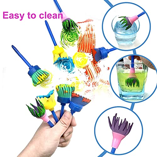 Kids Paint Sponges,Paint Sponges For Kids,Early Learning Kids Toddlers Paint Brushes Sponge Stamps Foam Art Craft Drawing Tools (30 Pack). #TOP1