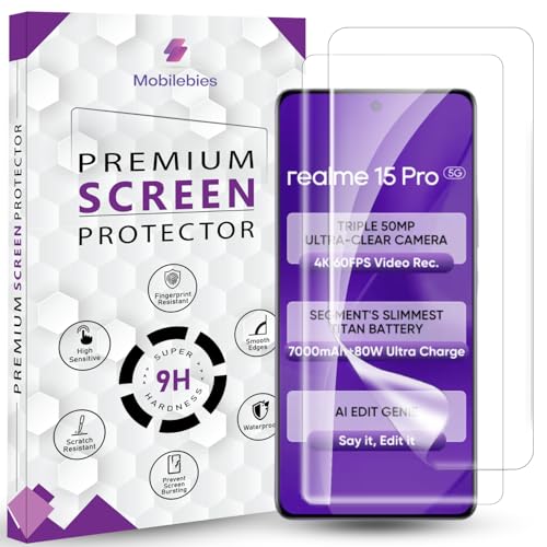 Image of 2 Pack Unbreakable Membrane Screen Protector Guard Compatible For Realme 15 Pro 5G, 6.8 Inch | Hydrogel Membrane Ultra Smooth Touch, fingerprint working with installation kit and guide