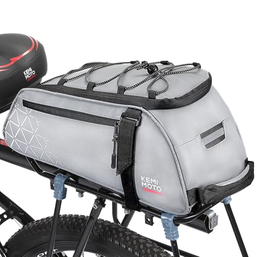 KEMIMOTO 2-in-1 Fahrradtasche für Gepäckträger hinten – 8L Wasserabweisende Gepäckträgertasche für Pendler & Kurzreisen, mit Schultergurt, Tragegriff & Mehreren Fächern