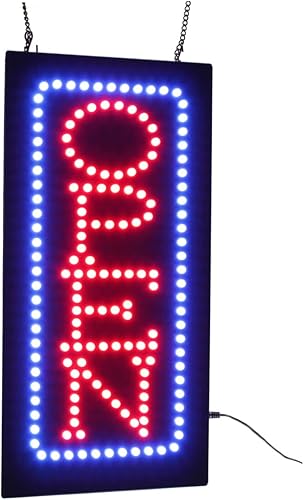 Letrero abierto vertical, 10"x19", 9.4x18.9 in, TOPKING, LED, Neón, Florescente, Señalización, Letrero, Exhibición, Cartelera, Pantalla, Pantalla,