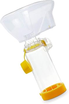 Spacer Chamber Plus Flow-Vu Anti-Static with Mask for Adults Large (Yellow)