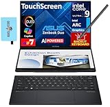 ASUS Zenbook Duo ux8406 AI Powered 2-in-1 Laptop 14.0' Touchscreen OLED 3K 120Hz Display (Intel Ultra 9-285H, 32GB LPDDR5X, 2TB PCIe SSD, Active Pen, Backlit KB, Win 11 Pro) w/DKZ USB Port Expander