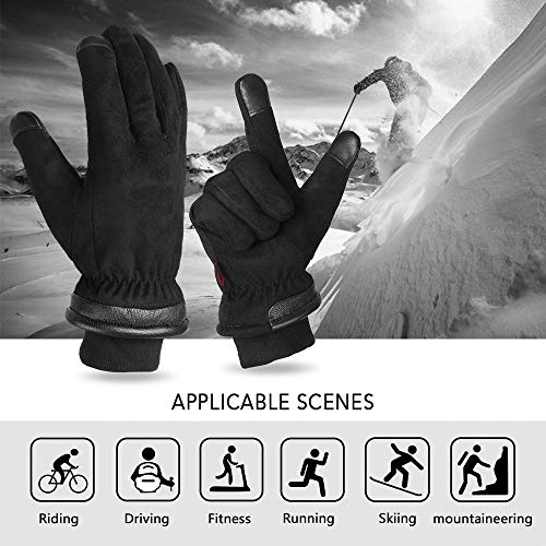 Luvas, Andoer Luvas com tela sensível ao toque, resistentes à água e à prova de vento, luvas térmica
