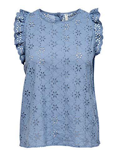 Preisvergleich Produktbild ONLY Female Oberteil ohne Ärmel Lochstickerei 36Faded Denim