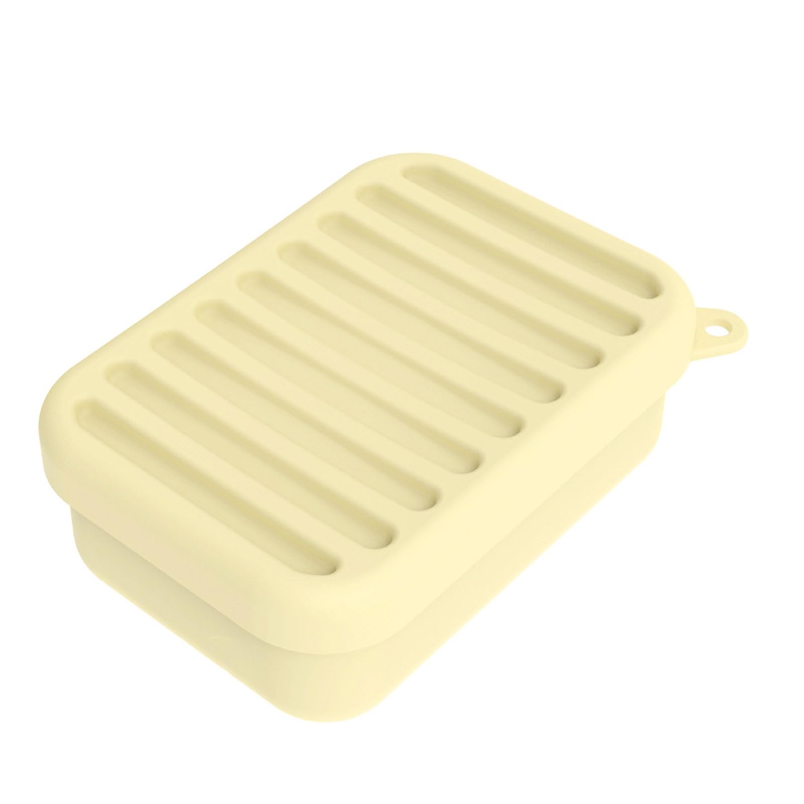 Silicone Soap Tray with Protective Lid Soap for Maintaining Hygienes in Bathroom or Kitchen Covered Tray