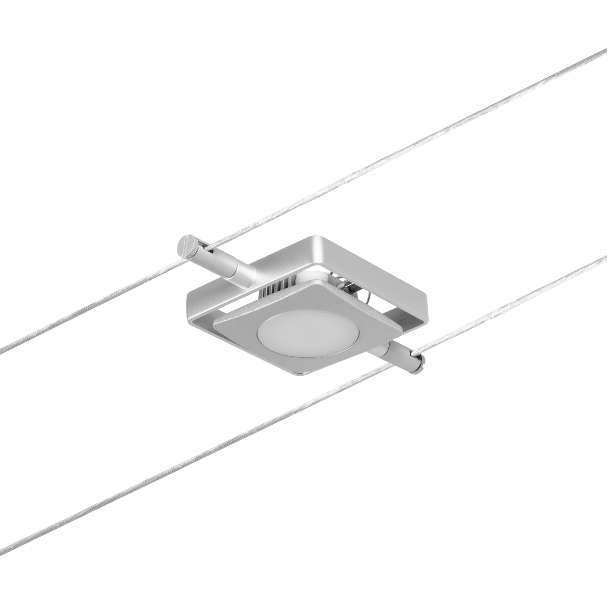 Paulmann 94420 Corduo Kit de système à câble LED RoundMac DC, 5 x 4,5 watts inclus, extensible, chrome mat, chrome, câble métallique, 3 000 K