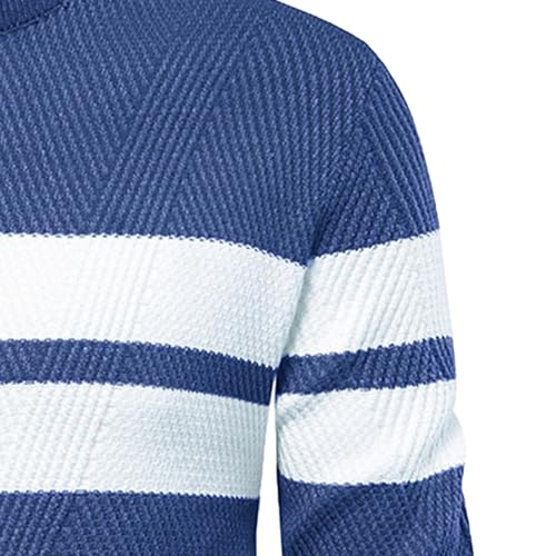 JEShifangjiusu Mens Vintage Stripes Pullover Sweatshirt Fashion Soft Thermal Knitted Crewneck Color Block Jumper Sweater4