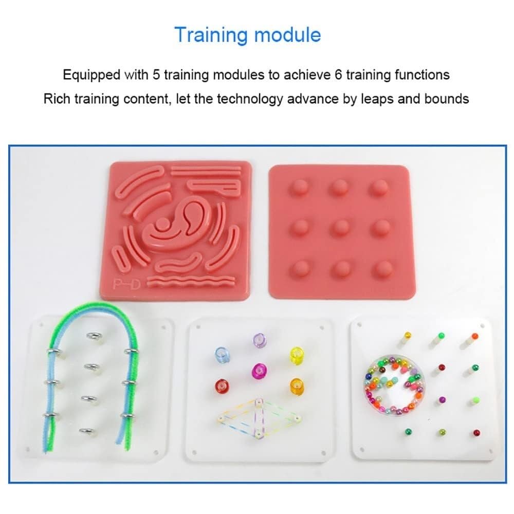 Medizinisches Trainingsset für Erwachsene: Laparoskopischer Chirurgie-Simulator, bestehend aus Simulatorbox, 5 Trainingsmodulen, 4 chirurgischen Instrumenten, einer HD-Kamera und einem Train