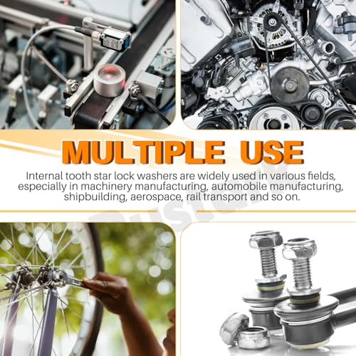 Rustark 261 Stück M2-M12 Schwarz Innenzahn Unterlegscheiben und 14 Größen Schwarz E-Clips E Externe Sicherungsringe Sortiment Set für Befestigen Wellen Lager Lock Washers