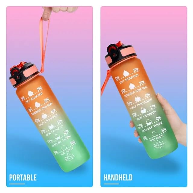 Image of Water Bottles Sipper Bottle For Adults, Kids,Unbreakable Motivational Water Bottle Time Mark Sipper With Straw & Time For Gym Office School Home Water Bottle for Kids