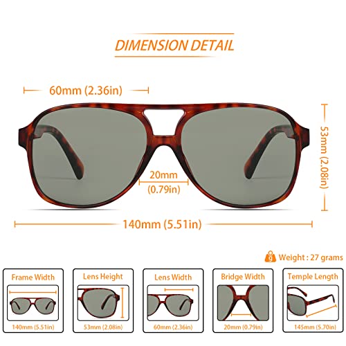 Image of Freckles Mark Vintage Retro 70s Sunglasses for Women Men Classic Large Square Aviator Trendy Glasses