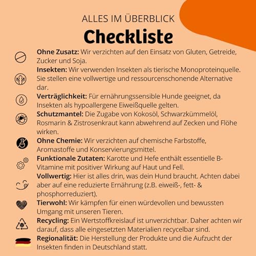 BugBell 900g Premium Trockenfutter Insekt, Schwarzkümmelöl, Kokosöl, Zistrosenkraut & Rosmarinpulver schützen natürlich vor Zecken & Flöhen, Karotte & Hefe wirken positiv auf Haut & Fell