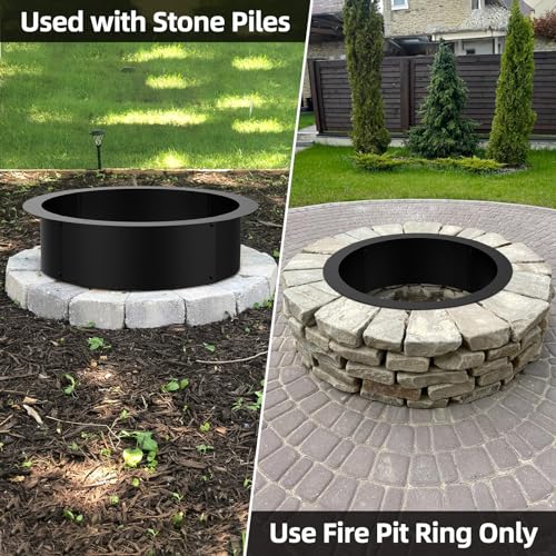 30 Inch Fire Pit Ring, Large Round Steel Fire Pit Ring