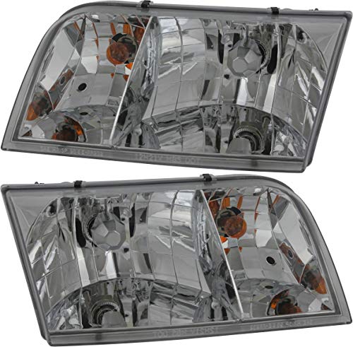 JP Auto Headlight Compatible With Ford Crown Victoria 1998 1999 2000 2001 2002 2003 2004 2005 2006 2007 2008 Driver Left And Passenger Right Side Pair Set Headlamp