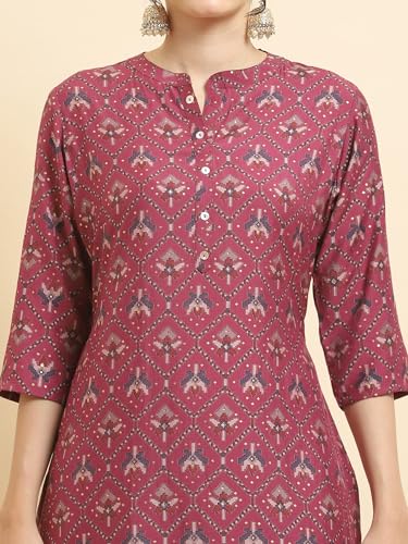 Image of Shree Women Liva (Rayon) White Floral Print Kurta