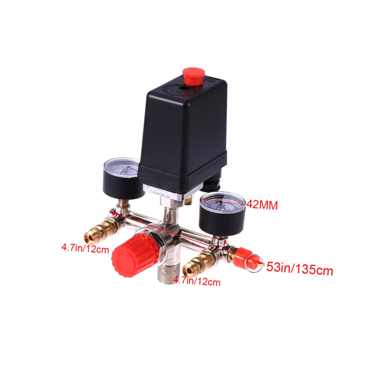 Pressostato per Compressore Aria 16a 1, 25 Mpa in Metallo | Regolatore Pressione Compressore Aria con Manometri, Accessorio per Compressore Aria, Installazione Semplice