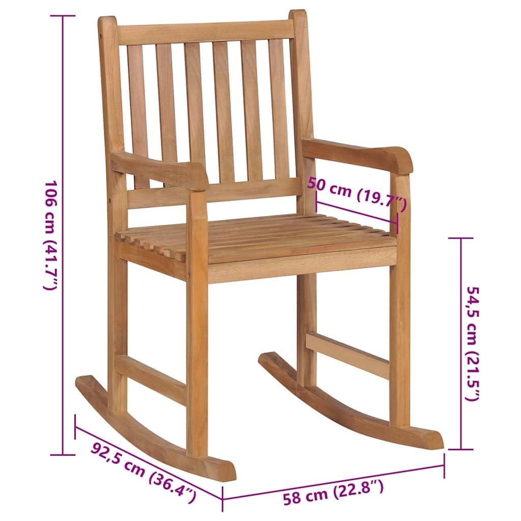 Fotel bujany z litego drewna tekowego z beżową tapicerką, odporny na warunki atmosferyczne, wygodny do ogrodu, na balkon i taras, w zestawie poduszki, ergonomiczne oparcie, idealne do relaksu