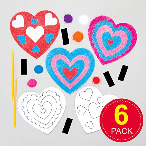 Baker Ross AT543 Hart zandkunst magneten knutselset voor kinderen (6 stuks) creatieve sets om te knutselen en te… - Image 3