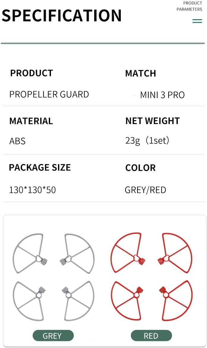 for DJI Mini 3 Pro Propellers Guard,Protection Accessory for Drone, Props Blade Anti-Collision Guard Ring (Red)