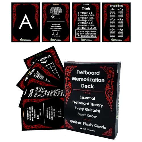 Cartes de mémoire pour guitare pour apprendre les formules d'accords et les formes de barres