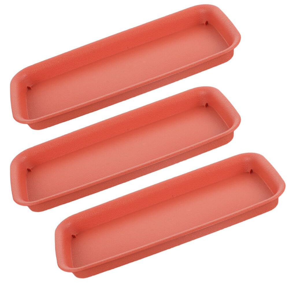 Yardwe 3pcs Plastic Plant Saucer Drip Trays, Rectangular Planter Tray, Large Pot Saucer