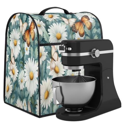 Coffee Maker Cover Butterfly Daisy Flower Kitchen Appliance Covers Small Appliance Covers Blender Cover Juicer Cover Dust Covers for Kitchen Appliances with Top Handle and Pockets,Washable,C311