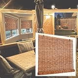 Cordless Reed Blinds for Windows, Reed Roman Shades, Bamboo Shades for Patio, Outdoor Natural Roll-u